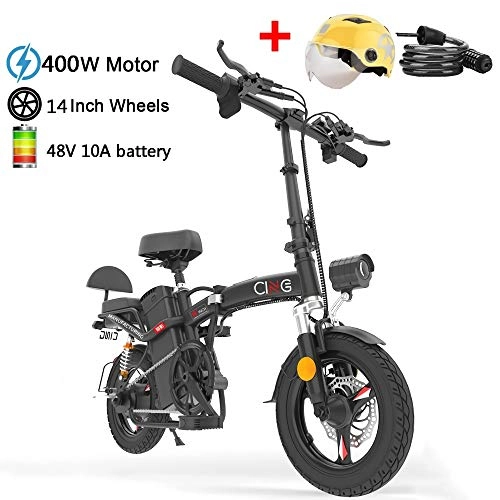 Elektrofahrräder : H&G Elektrofahrräder Ebikes, 14 Zoll 48V 250W Lithium-Batterie Hochfestem Stoßdämpfung und Professionelles Getriebe e-Bike Elektrofahrrad Klapprad Fahrrad