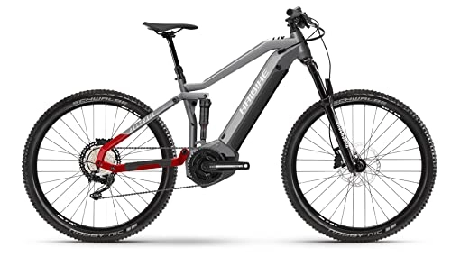 Elektrofahrräder : Haibike AllTrail 5 29R 630Wh Yamaha Elektro Fullsuspension Mountain Bike 2022 (L / 48cm, Gloss Grey / Red / Black)