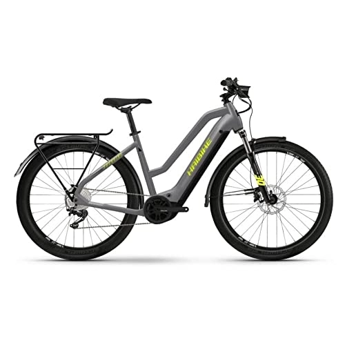 Elektrofahrräder : HAIBIKE E Bike Trekking Trekking 6 Mid - XL, Gloss Grey