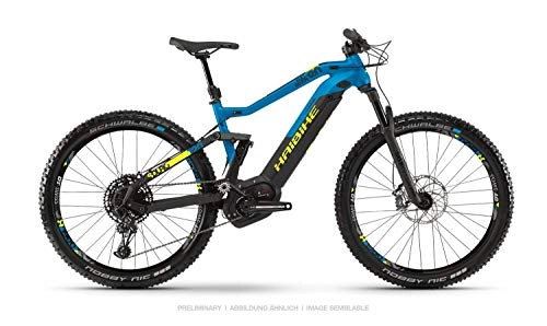 Elektrofahrräder : Haibike SDURO FullSeven 9.0 Bosch Elektro Fahrrad 2019 (48, Schwarz / Gelb / Blau matt)