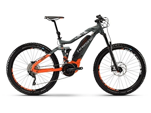 Elektrofahrräder : Haibike SDURO FullSeven LT 8.0 E-Bike 500Wh E-Mountainbike oliv / orange / silber matt RH40