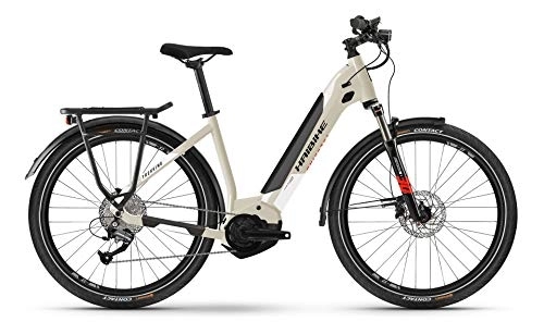 Elektrofahrräder : Haibike Trekking 4 Yamaha Elektro Fahrrad 2022 (27.5" LowStep M / 50cm, Desert / White (LowStep))