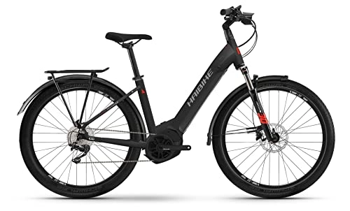 Elektrofahrräder : Haibike Trekking 6 630Wh Yamaha Elektro Trekking Bike 2022 (27.5" Wave L / 54cm, Matte Black / Red Reflex (Wave))