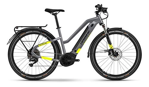 Elektrofahrräder : Haibike Trekking 6 Yamaha Elektro Fahrrad 2021 (27.5" LowStandover L / 52cm, Cool Grey / Canary (LowSttandover))
