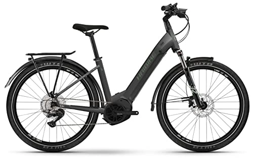 Elektrofahrräder : Haibike Trekking 7 630Wh Yamaha Elektro Fahrrad 2022 (27.5" LowStep S / 46cm, Anthrazit / Metal Olive (LowStep))