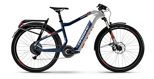 Elektrofahrräder : HAIBIKE XDURO Adventr 5.0 Flyon Elektro Fahrrad 2020 (S, Weiß / Blau / Orange)