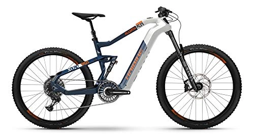 Elektrofahrräder : HAIBIKE XDURO AllMtn 5.0 Flyon Elektro Bike 2021 (M / 44cm, Weiß / Blau / Orange)