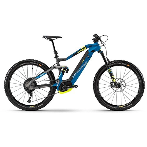 Elektrofahrräder : Haibike XDURO AllMtn 9.0 E-Bike 500Wh E-Mountainbike titan / blau / schwarz matt RH50