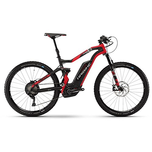 Elektrofahrräder : Haibike XDURO FullSeven Carbon 9.0 Bosch Elektro Fahrrad 2018 (M / 45cm, Carbon / Rot / Silber matt)
