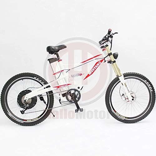 Elektrofahrräder : HalloMotor White Frame 48V 1000W Mustang Mountain Ebike+48V20Ah Li-ion Battery Electric Bicycle