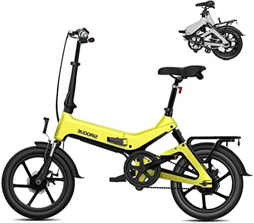 Elektrofahrräder : HCMNME E-Bike Mountainbike Electric Snow Bike, Electric Bike, urbaner Pendler Faltendes E-Bike, Max Geschwindigkeit 25km / h, 14 inkl Elektrofahrrad (Color : Yellow)