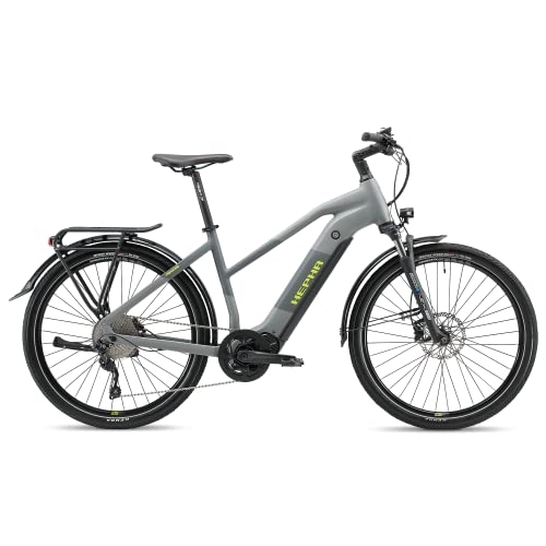 Elektrofahrräder : HEPHA E-Bike Trekking 7 Performance Elektrofahrrad 708Wh Akku 90Nm Mittelmotor Lowstep Pedelec mit Scheibenbremse und Kettenschaltung Unisex 27.5 Zoll (49, Dark Grey)