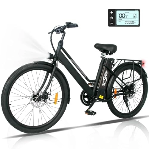 Elektrofahrräder : HFRYPShop Elektrofahrrad E Bike für Herren Damen, 26 Zoll Trekking 250W Hinterradmotor | Li-Ion-Akku 36V / 14.4Ah | Reichweite 100km | Pedelec Bis 25 km / h, Pedelec E Citybike Model-BK8