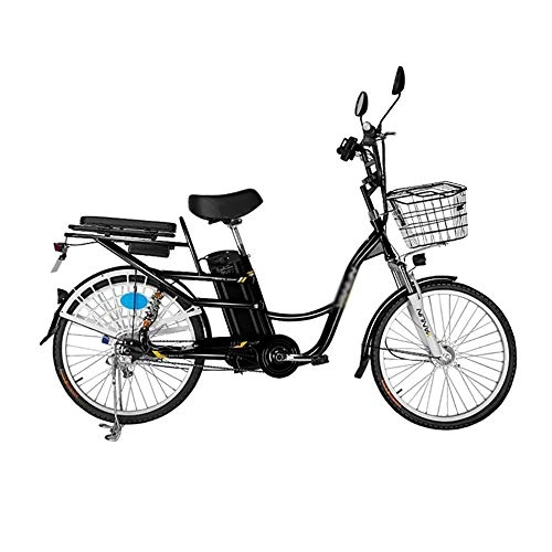 Elektrofahrräder : HHHKKK E-Bike Mountainbike, 24-Zoll-Fracht 48V-Elektrofahrrad Elektrofahrrad aus Aluminiumlegierung Männer und Frauen mit mobiler Unterstützung für Erwachsene, Höchstgeschwindigkeit 30 km