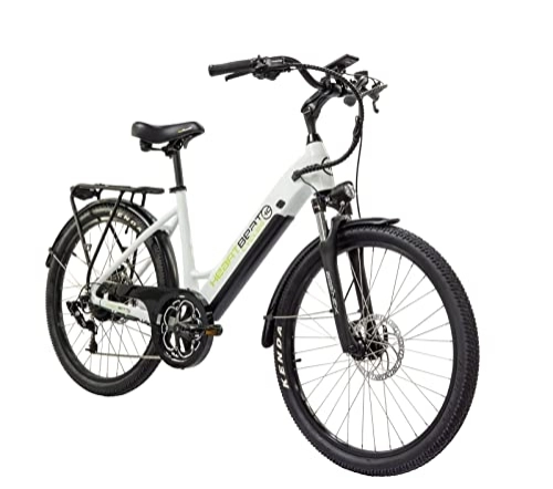 Elektrofahrräder : HIGHPHORIA City E-Bike 26 Zoll Tiefeinsteiger (Damen) • Elektrofahrrad für Stadt • Bafang-Motor 250W 25 km / h • 8-Gang Schaltung • Pedelec (Weiß / Schwarz)