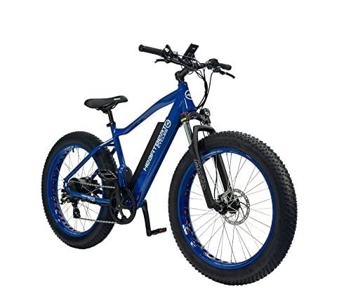 Elektrofahrräder : HIGHPHORIA E-Fatbike 26 Zoll Elektrofahrrad • E-Bike mit fetten Reifen • Fat Tire E-Mountainbike (Herren & Damen) • Hydraulische Federgabel • Pedelec (Blau / Blau)
