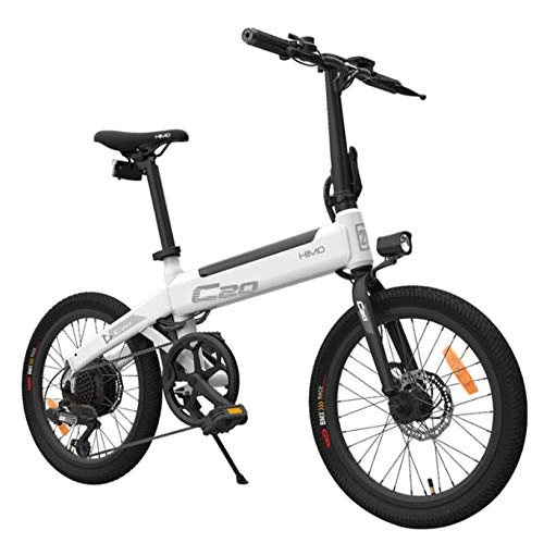 Elektrofahrräder : HIMO C20 Elektrofahrrad E Bike mit klappbarem Lenker, Scheinwerfer, 250W, 10Ah, 80 km Laufleistung, 3 Modi, elektrisches Fahrrad mit Hilfsantrieb für Erwachsene - Weiß