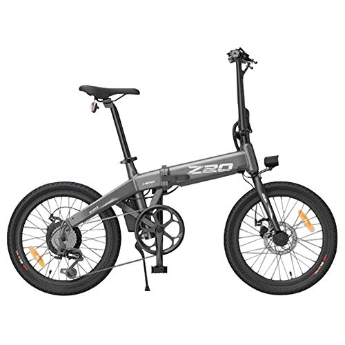 Elektrofahrräder : HIMO Z20 Zusammenklappbares Elektrofahrrad für Erwachsene, Herren-Mountainbike, 20-Zoll-Elektrofahrrad / Pendler-E-Bike mit 250-W-Motor, 36-V-10-Ah-Batterie, Stoßdämpfer, 6-Gang-Getriebe (grau)