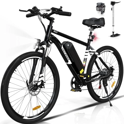 Elektrofahrräder : HITWAY E Bike Elektrofahrrad E-Mountainbike, 26" E-Fahrrad, Pedelec, 250W Motor 36V12Ah / 48V15Ah abnehmbaren akku, 7 Gänge ebike, Reichweite bis zu 35-90km
