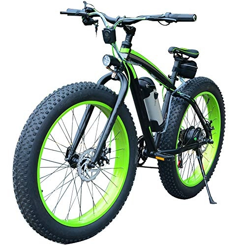 Elektrofahrräder : HJHJ Elektro-Offroad-Mountainbike 26 Zoll Schneereifen Elektro-Fahrrad-Geschwindigkeit bis zu 30 km / h mit Beleuchtung und Lautsprechern (36 V / 350 W Wechselakku)