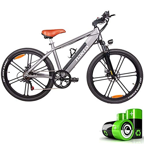 Elektrofahrräder : HJHJ Elektrofahrrad fr Erwachsene 6-Gang 26-Zoll-Hybridfahrrad, 80 km untersttztes Fahren, stodmpfendes Mountainbike (abnehmbare Lithiumbatterie)