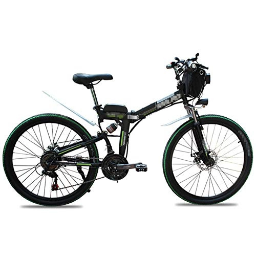 Elektrofahrräder : HLEZ 26 Zoll E-Bike, Mountainbike 8Ah, 48V Lithium-Ionen-Akku und Hinterradmotor 350W Scheibenbremsen Elektrofahrrad für Damen und Herren, Schwarz, UK