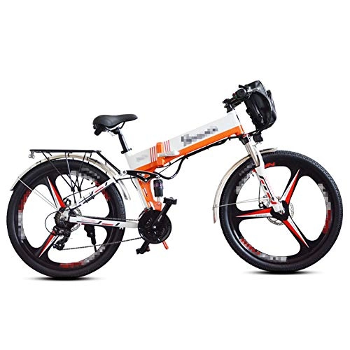 Elektrofahrräder : HLEZ Mountainbike, 26 Zoll Trekking- und City-E-Bike mit Eingebauten und Abwechselnden Zwei Batterien leistungsstarke Ausdauer (48V 10Ah) Hinterradmotor 350W, Weiß, UE
