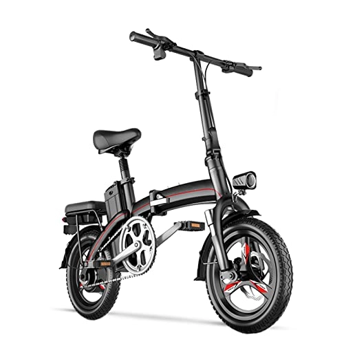 Elektrofahrräder : HMEI elektrofahrrad klappbar Elektrisches Fahrrad faltbar 40 0w 48V. Tragbares elektrisches Fahrrad mit 14-Zoll-Fahrrad mit Lithium-Batterie-Falten-elektrisches Fahrrad (Größe : 48V20AH)