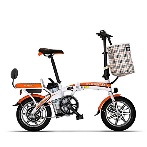 Elektrofahrräder : Hold E-Bikes Zusammenklappbares Elektroauto@Weiß orange_15Ah