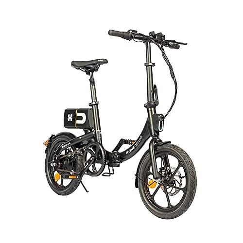 Elektrofahrräder : Home Deluxe - klappbares E-Bike BUMBEE - Schwarz, 102 x 56 x 139 cm - max. 25 km / h, Reichweite 70-80 km, inkl. abnehmbare Batterie I Citybike Elektrofahrrad Klapprad Faltrad