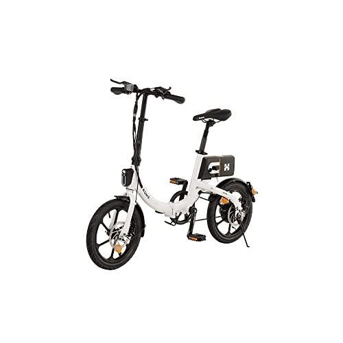 Elektrofahrräder : Home Deluxe - klappbares E-Bike BUMBEE - Weiß, 102 x 56 x 139 cm - max. 25 km / h, Reichweite 70-80 km, inkl. abnehmbare Batterie I Citybike Elektrofahrrad Klapprad Faltrad