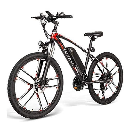 Elektrofahrräder : HOME-MJJ Electric Mountain Bike 26" 48V 350W 8Ah austauschbare Lithium-Ionen-Batterie-elektrisches Fahrrad for Erwachsene Scheibenbremsen Tragfähigkeit 100 kg, Schwarz