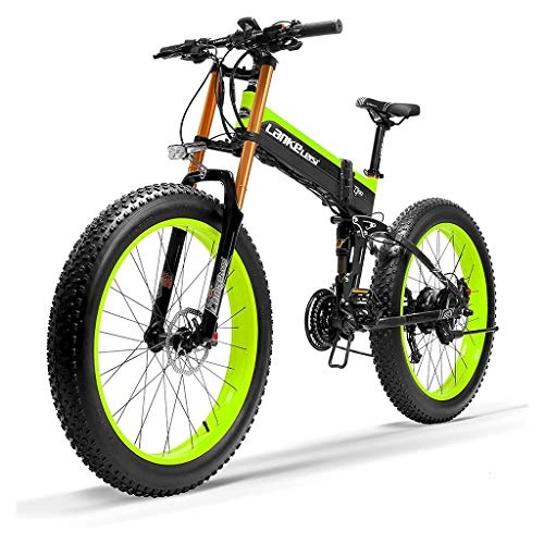 Elektrofahrräder : HOME-MJJ Elektro-Bike Fat Tire 26" 48V 1000W 14.5Ah Lithium-Ionen-Akku Stadt Fahrrad-Batterie E-Bike for Outdoor Radfahren trainieren Reise Und Commuting (Color : Green, Size : 1000W)