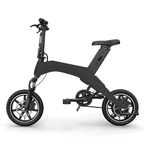 Elektrofahrräder : HS-QFQ Elektrisches Moped 14 Zoll Faltendes Elektrisches Auto-Höchstgeschwindigkeit 25Km / H Aluminiumlegierungs-Körper 36V 7.8AH 18650 Lithium-Batterie-Erwachsenes Elektrisches Fahrrad, Black