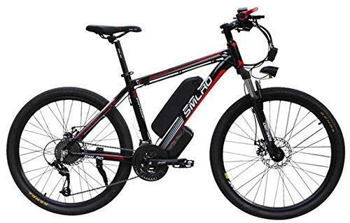 Elektrofahrräder : HSART Elektrisches Mountainbike für Erwachsene, 1000 W, 27-Gang-Getriebe mit 48 V 15 Ah Lithium-Akku – professionelles Offroad-Fahrrad für Damen und Herren, schwarz