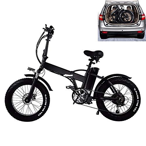Elektrofahrräder : HSTD Elektrisches Mountainbike - Klappbares Elektrofahrrad, City-Elektrofahrrad Mit 3 Fahrmodi, Bürstenloser 48-V-Motor, Faltbares Doppelscheibenbremsen-Elektrofahrrad