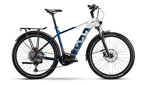 Elektrofahrräder : Husqvarna Cross Tourer CT5 27.5'' Pedelec E-Bike Trekking / MTB Fahrrad weiß / blau 2021: Größe: 60 cm