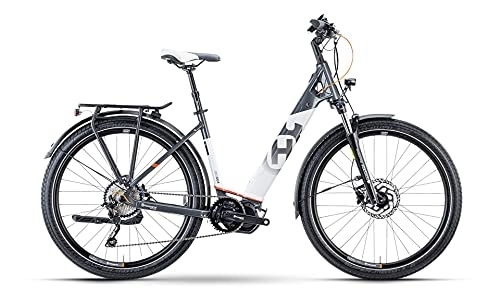 Elektrofahrräder : Husqvarna Gran Urban 4 Shimano Steps Elektro Fahrrad 2021 (54 cm, Anthracite / White / Red)
