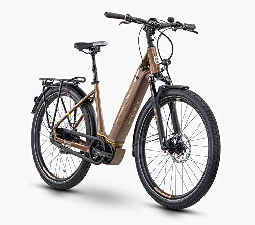 Elektrofahrräder : Husqvarna Gran Urban 6 FW Shimano Steps Elektro Fahrrad 2021 (27.5 inches, Bronze / Yellow)