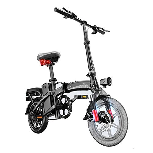 Elektrofahrräder : HWOEK Faltbarer elektrische Fahrräder für Erwachsene, 400W E-Fahrrad 48V 16Ah Removable großer Kapazitäts-Lithium-Ionen-Akku Einstellbare Lenkerhöhe, Schwarz