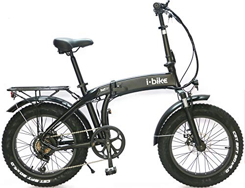 Elektrofahrräder : i-Bike Fold Pro ITA99 Elektrisches Klapprad mit Rädern, Unisex, Erwachsene, Schwarz, 44 cm