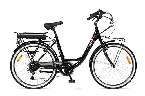 Elektrofahrräder : i-Bike Unisex – Erwachsene City Easy Urban Elektro-Fahrrad, Schwarz, Einheitsgröße