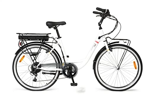 Elektrofahrräder : i-Bike Unisex – Erwachsene City Easy Urban, Elektrofahrrad, Weiß, Einheitsgröße