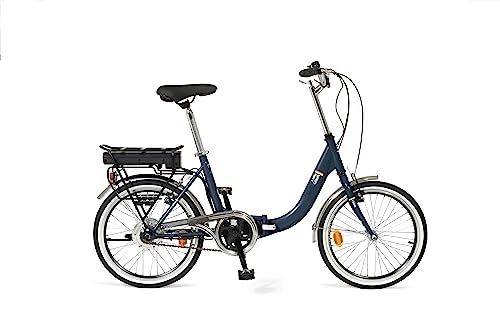 Elektrofahrräder : i-Bike Unisex – Erwachsene Fold Green Elektrofahrrad, klappbar, Blau, Einheitsgröße