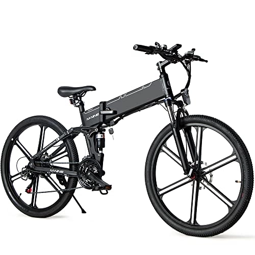 Elektrofahrräder : IFongsh E-Bike Elektrofahrrad 26" 4.0 Fat Tire E-Fahrrad klapprad, 500W / 48V / 10Ah Akku, Off-Road Mountainbike mit Shimano 7 Gängen, City EBike Herren Damen (Black)