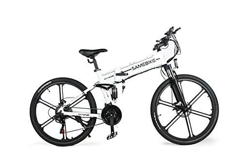 Elektrofahrräder : IFongsh E-Bike Elektrofahrrad 26" 4.0 Fat Tire E-Fahrrad klapprad, 500W / 48V / 10Ah Akku, Off-Road Mountainbike mit Shimano 7 Gängen, City EBike Herren Damen (White)