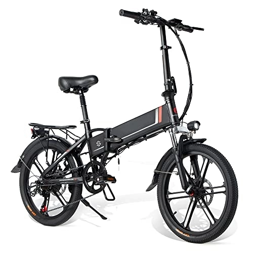 Elektrofahrräder : iFongsh Unisex-Adult 20LVXD30-II-IT-BK-EU-IF E-Bike, Black, 20