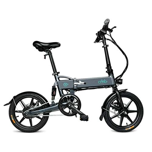 Elektrofahrräder : Imposes 16 Zoll Elektrofahrrad E-Faltrad Klapprad, E-Fahrrad mit LED Steuerdisplays, 250W Heckmotor, 25KM / H, E-Bike Mechanische Scheibenbremsen, Grau Wei (EU-Lager)