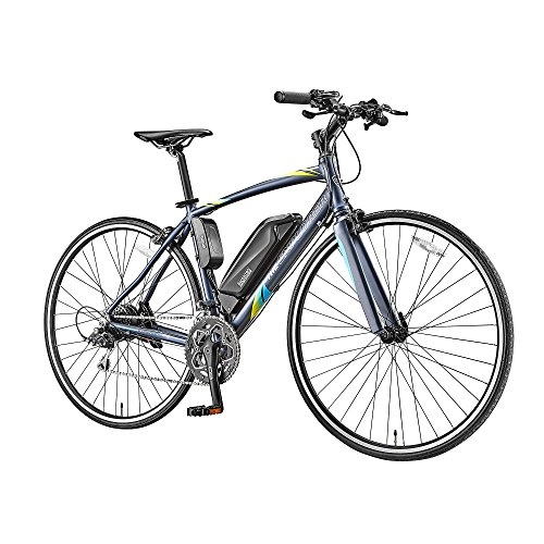 Elektrofahrräder : INCONTRO Assist Electric Bicycl 36V 8.7Ah Lithium-Ion Battery, 16 Speed, Matte Blue Grey
