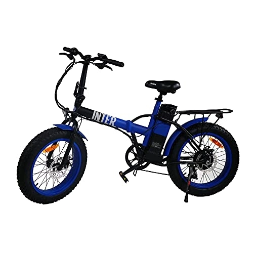 Elektrofahrräder : Inter Unisex – Erwachsene X8 Citybike, Schwarz Blau, M